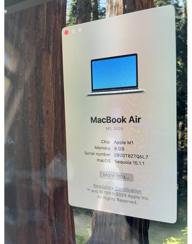 Macbook Air M1 256GB (naudotas)