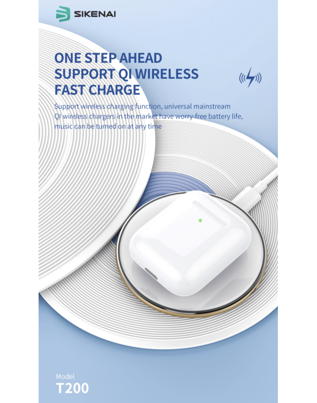 Sikenai AirPods T200 bezvadu airpods austiņas