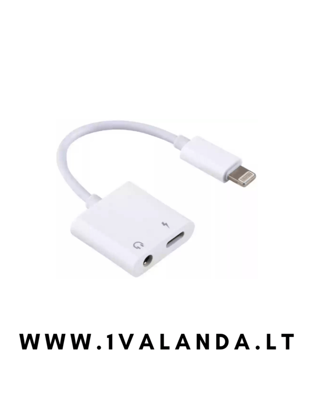 2in1 lightning adapteris 3.5 mm aux 